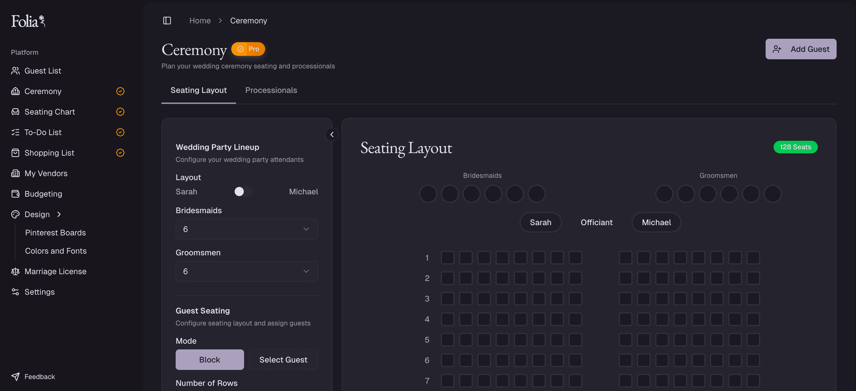 Folia wedding planner platform